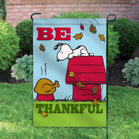 Peanuts Double-Sided Flag - Be Thankful