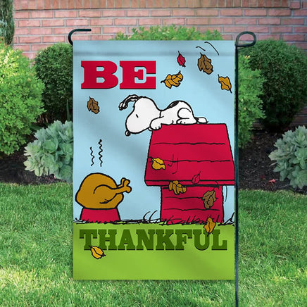 Peanuts Double - Sided Flag - Be Thankful - snoopn4pnuts.com
