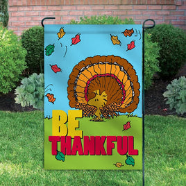 Peanuts Double - Sided Flag - Be Thankful - snoopn4pnuts.com