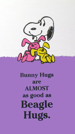 Snoopy Beagle Hugs Pocket/Purse - Size Memo Pad - Bunny Hugs - snoopn4pnuts.com