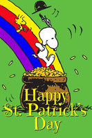 Peanuts Double - Sided Flag - Snoopy's St. Patrick's Day Pot 'O Gold - snoopn4pnuts.com