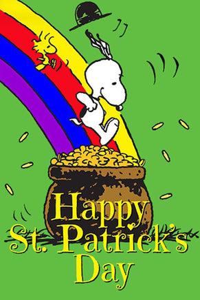 Peanuts Double - Sided Flag - Snoopy's St. Patrick's Day Pot 'O Gold - snoopn4pnuts.com