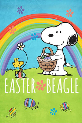 Peanuts Double - Sided Linen Flag - Easter Beagle - snoopn4pnuts.com