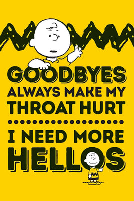 Peanuts Double - Sided Flag - Goodbyes Make My Throat Hurt - snoopn4pnuts.com