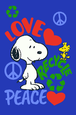Peanuts Double - Sided Flag - Love and Peace - snoopn4pnuts.com