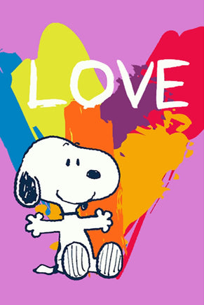 Peanuts Double - Sided Flag - Snoopy LOVE - snoopn4pnuts.com