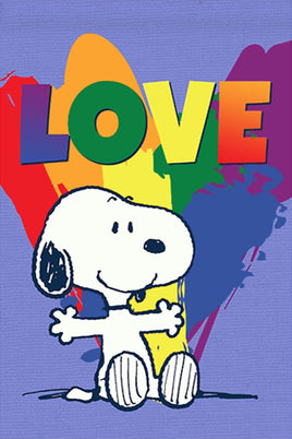 Peanuts Double - Sided Flag - Snoopy LOVE - snoopn4pnuts.com