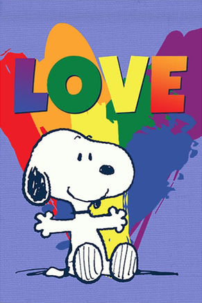 Peanuts Double - Sided Flag - Snoopy LOVE - snoopn4pnuts.com