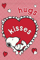Peanuts Double-Sided Flag - Hugs and Kisses
