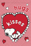 Peanuts Double-Sided Flag - Hugs and Kisses