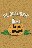 Peanuts Double - Sided Flag - Hi October! - snoopn4pnuts.com