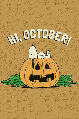 Peanuts Double - Sided Flag - Hi October! - snoopn4pnuts.com