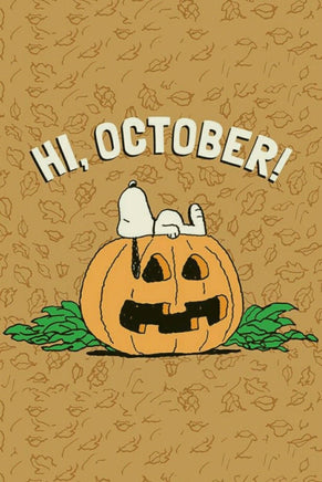 Peanuts Double - Sided Flag - Hi October! - snoopn4pnuts.com