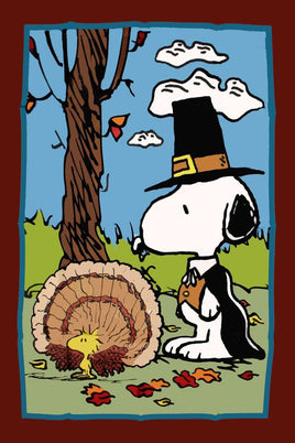 Peanuts Double - Sided Flag - Snoopy Pilgrim - snoopn4pnuts.com