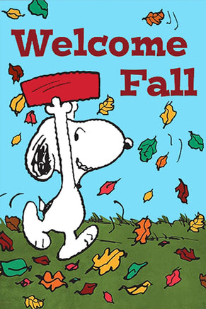 Peanuts Double - Sided Flag - Welcome Fall - snoopn4pnuts.com