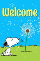Peanuts Double - Sided Flag - Dandelion Welcome - snoopn4pnuts.com