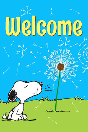 Peanuts Double - Sided Flag - Dandelion Welcome - snoopn4pnuts.com