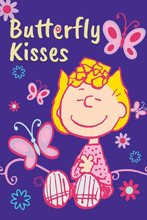 Peanuts Double - Sided Flag - Sally's Butterfly Kisses - snoopn4pnuts.com