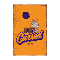 Snoopy Tin Wall Sign With Weathered Look - Charlie Brown Cursed