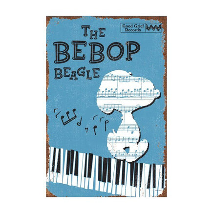 Snoopy Tin Wall Sign With Weathered Look - The Bebop Beagle - snoopn4pnuts.com