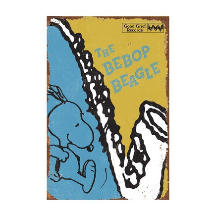 Snoopy Tin Wall Sign With Weathered Look - The Bebop Beagle - snoopn4pnuts.com