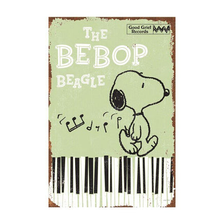 Snoopy Tin Wall Sign With Weathered Look - The Bebop Beagle - snoopn4pnuts.com