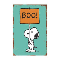 Snoopy Tin Wall Sign With Weathered Look - Halloween BOO!