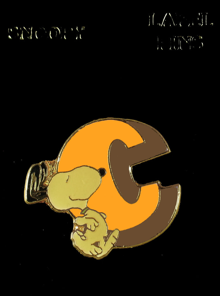 Snoopy Enamel Letter Pin - C