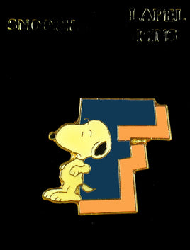 Snoopy Enamel Letter Pin - F - snoopn4pnuts.com