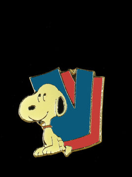 Snoopy Enamel Letter Pin - V - snoopn4pnuts.com