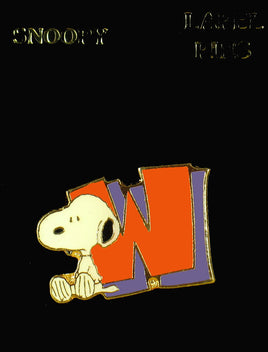Snoopy Enamel Letter Pin - W - snoopn4pnuts.com