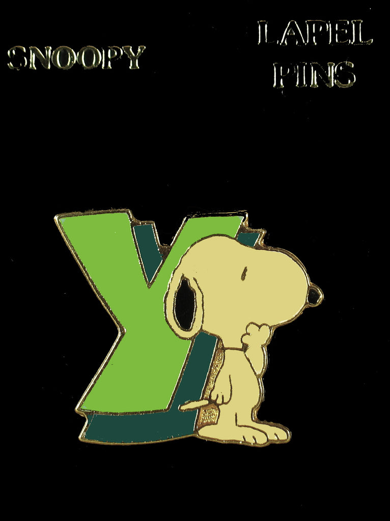 Snoopy Enamel Letter Pin - Y