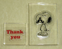 Peanuts Clear Vinyl Stamp Set On Thick Acrylic Blocks - Thank You Snoopy - snoopn4pnuts.com