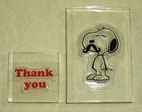 Peanuts Clear Vinyl Stamp Set On Thick Acrylic Blocks -  Thank You Snoopy