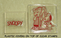 Peanuts Clear Vinyl Stamp Set On Thick Acrylic Blocks - Linus and Snoopy - snoopn4pnuts.com
