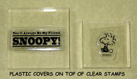 Peanuts Clear Vinyl Stamp Set On Thick Acrylic Block - Friend of Snoopy