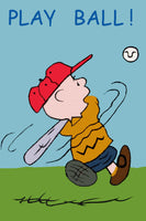 Peanuts Double-Sided Flag - Play Ball!