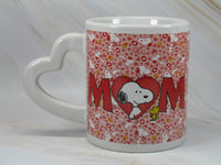 Snoopy MOM Mug With Heart Handle - snoopn4pnuts.com