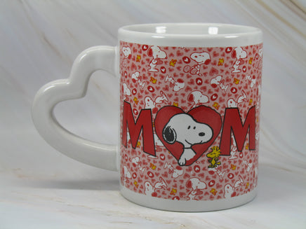 Snoopy MOM Mug With Heart Handle - snoopn4pnuts.com