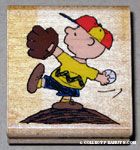 Charlie Brown Baseball RUBBER STAMP - snoopn4pnuts.com
