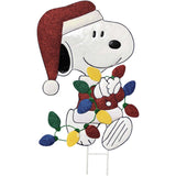 Snoopy Santa Metal Christmas Yard Art Decor