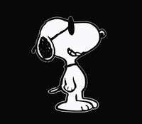 Snoopy Joe Cool Die-Cut Vinyl Decal - White (Solid Fill)