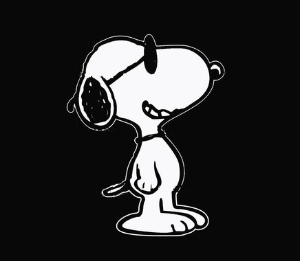 Snoopy Joe Cool Indoor/Outdoor Die - Cut Vinyl Decal - White (Solid Fill - Full Color) - snoopn4pnuts.com