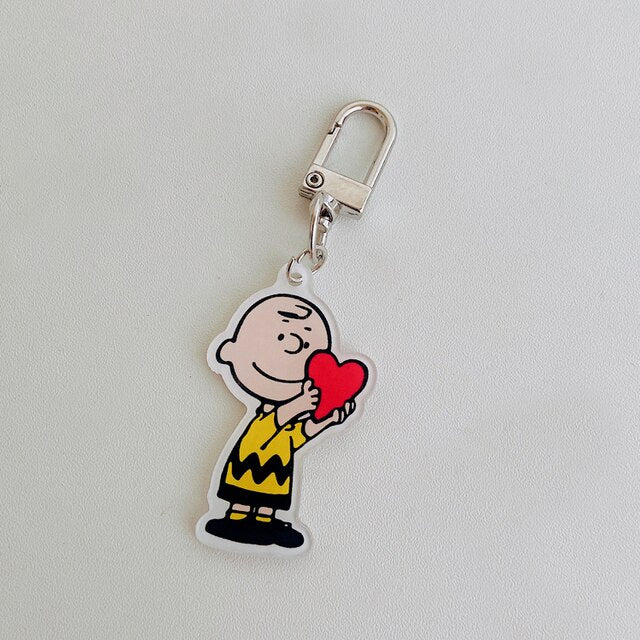 Peanuts Imported Acrylic Swivel Key Chain - Charlie Brown's Heart