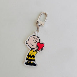 Peanuts Imported Acrylic Swivel Key Chain - Charlie Brown's Heart - snoopn4pnuts.com