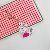 Peanuts Imported Acrylic Swivel Key Chain - Flower From Linus