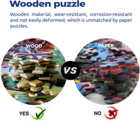 Snoopy Van Gogh's Starry Night Wood Jigsaw Puzzle Plus FREE Poster (Open Box - All Pieces Included) - snoopn4pnuts.com