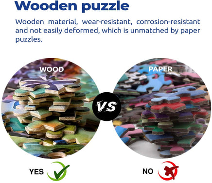 Snoopy Van Gogh's Starry Night Wood Jigsaw Puzzle Plus FREE Poster (Open Box - All Pieces Included) - snoopn4pnuts.com