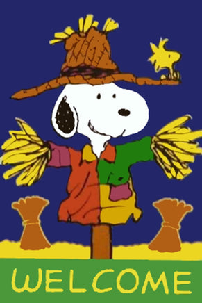 Peanuts Double - Sided Flag - Scarecrow Welcome - snoopn4pnuts.com