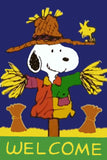 Peanuts Double-Sided Flag - Scarecrow Welcome